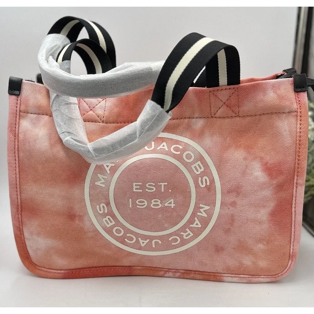 Marc Jacobs Front Mono Melon/Orange/red Multicolor Lg Signet Women's Tote New